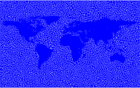 Inverse Tiled Wireframe World Map Minus Antarctica Blue