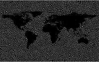 Inverse Tiled Wireframe World Map Minus Antarctica Black