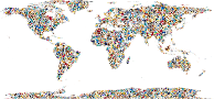 Psychedelic Tiled World Map