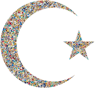 Psychedelic Tiled Crescent Moon And Star