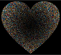 Psychedelic Shattered Tiled Heart