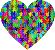 Colorful Puzzle Heart 2