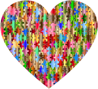 Colorful Puzzle Heart 8 Variation 4