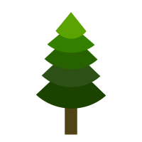 TREE- PINE or Geometric, green hues, flat yet 3D!