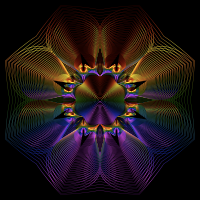 Prismatic Floral Line Art