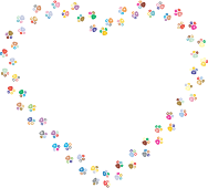 Colorful Paw Prints Heart Mark II 2
