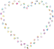 Colorful Paw Prints Heart Mark II 3
