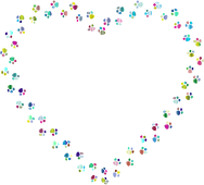 Colorful Paw Prints Heart Mark II 4