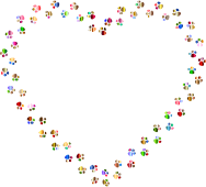 Colorful Paw Prints Heart Mark II 5
