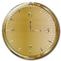 Gold Clock Enhanced With Drop Shadow