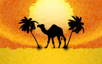 Low Poly Camel Sunset