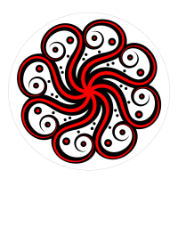 Black-red Abstract Octopus