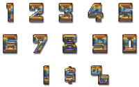 Chromatic Numbers Set Enhanced With Drop Shadow