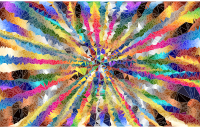 Low Poly Psychedelic Starburst Background