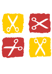 Scissors and squares