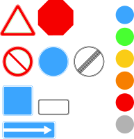 Template of road signs (shapes and colors)