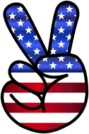 US Flag Peace Hand Sign