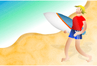 Surfer On The Beach