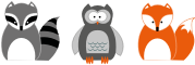 Raccoon Owl And Fox