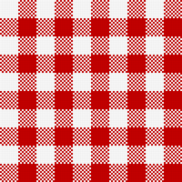 Checker Plaid Cloth Red White
