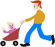 Father And Son Stroller