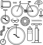 Cycling Icons Set