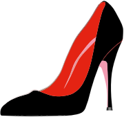 Black And Red Womans Shoe