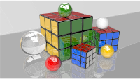 3D Rendered Puzzle Cubes And Spheres
