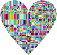 Chromatic Checkered Crystalline Traditional Heart