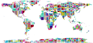 Chromatic Checkered Crystalline World Map
