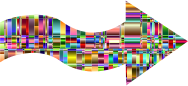 Checkered Chromatic Wavy Arrow