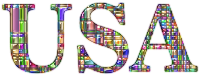 Checkered Chromatic USA Typography Enhanced