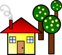 house with trees