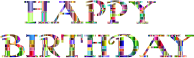 Checkered Chromatic Happy Birthday Typography