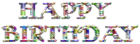 Checkered Chromatic Happy Birthday Typography Enhanced
