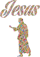 Luminous Chromatic Jesus Christ Typography No Background