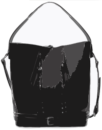 Black Leather Handbag no logo & no background