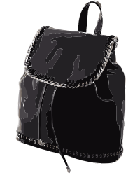 Black Leather Backpack without logo