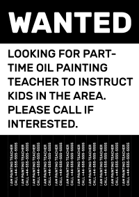Oil Painting Teacher Wanted Poster