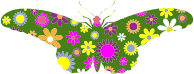 Retro Floral Vintage Butterfly Illustration