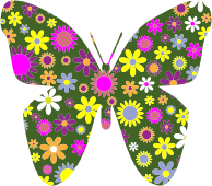 Retro Floral Butterfly 2