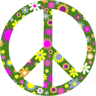 Retro Floral Peace Sign