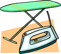 Ironing board and iron