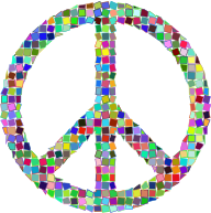 Prismatic Mosaic Peace Sign