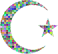 Prismatic Mosaic Crescent Star