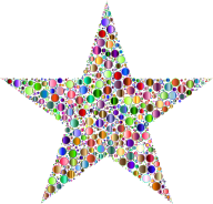 Colorful Circles Star 8 No Background