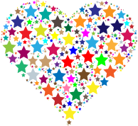 Colorful Heart Stars