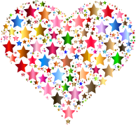 Colorful Heart Stars 7