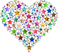 Colorful Heart Stars 9 Variation 2 No Background