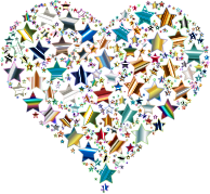 Colorful Heart Stars 10 Variation 2 No Background